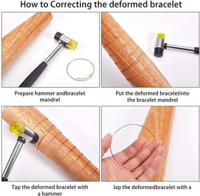 img 1 attached to 🔨 Wooden Bracelet Sizer Mandrel & Steel Handle Two-Way Rubber Hammer Set - Pandahall Elite Jewelry Tools