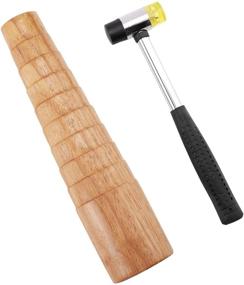 img 4 attached to 🔨 Wooden Bracelet Sizer Mandrel & Steel Handle Two-Way Rubber Hammer Set - Pandahall Elite Jewelry Tools