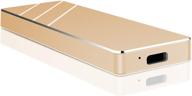💾 ultra slim portable external hard drive - high capacity, compatible with mac, laptop, pc - gold, 1tb logo