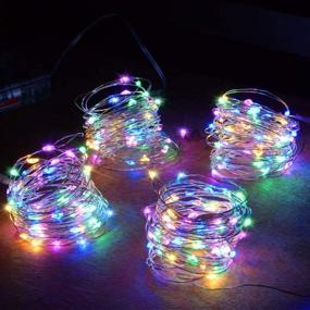 img 4 attached to 🎄 Abkshine 4-Pack 50 LEDs Multicolored Christmas Fairy Lights: Battery Operated Mini LED String Lights for Bedroom, Christmas, Parties, Wedding - Set of 4, Multi-Color