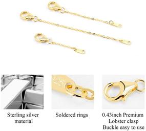 img 3 attached to 14K Gold Necklace Extenders with 925 Sterling Silver Chain Extension - Ideal for Jewelry Making (1 2 3 inch)