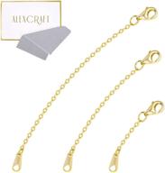 14k gold necklace extenders with 925 sterling silver chain extension - ideal for jewelry making (1 2 3 inch) logo