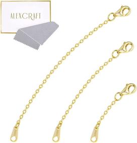 img 4 attached to 14K Gold Necklace Extenders with 925 Sterling Silver Chain Extension - Ideal for Jewelry Making (1 2 3 inch)