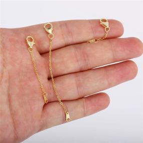 img 2 attached to 14K Gold Necklace Extenders with 925 Sterling Silver Chain Extension - Ideal for Jewelry Making (1 2 3 inch)