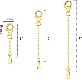 img 1 attached to 14K Gold Necklace Extenders with 925 Sterling Silver Chain Extension - Ideal for Jewelry Making (1 2 3 inch)