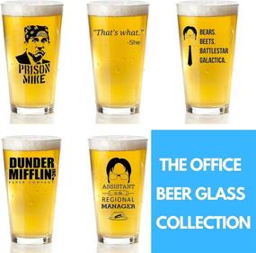 img 1 attached to 🍺 Assistant To The Regional Manager Beer Glass: Funny Dwight Schrute The Office Merchandise - 16oz Dunder Mifflin Collectible Mug for Men and Women