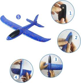 img 1 attached to ✈️ Airplane Throwing Boy & Girl Outdoor Birthday Novelty & Gag Toys: Fun Flight Toys for Kids