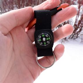 img 1 attached to 🧗 AceCamp Munkees 8mm Carabiner with Compass Strap: Compact Waterproof Keychain for Camping, Hiking, and Survival