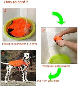 img 2 attached to 🐶 Оставайтесь прохладным и безопасным с простыней охлаждения для собак Smartelf - идеальный выбор для активного отдыха или тренировки крупных собак - оранжевый рефлективный дизайн для повышенной видимости.