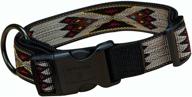 hamilton large adjustable dog collar: southwest pattern | 1-inch width | tan shade logo