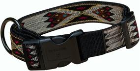 img 1 attached to Hamilton Large Adjustable Dog Collar: Southwest Pattern | 1-Inch Width | Tan Shade