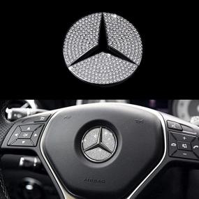 img 4 attached to 💎 Фумсан Блинг Штурвальные колпачки с логотипами для Mercedes Benz - Украшения в виде бриллиантовых кристаллов для женщин (49 мм, серебряный)