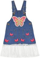 👧 peacolate girls jumper dress: cute & casual denim overalls 4-11t logo