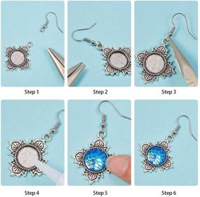 img 1 attached to 🧜 SUNNYCLUE Mermaid Scales Skin Earrings Making Kit with 12mm Resin Cabochons and Pendant Bezels
