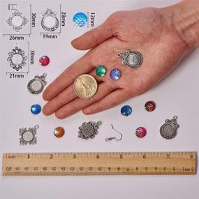 img 2 attached to 🧜 SUNNYCLUE Mermaid Scales Skin Earrings Making Kit with 12mm Resin Cabochons and Pendant Bezels