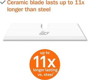 img 1 attached to 🔪 Slice 10528 Ceramic Replacement Blade with Pointed Tip – 1-Inch Cutting Depth, Equals to 20 Metal Blades (3 Pack) – White