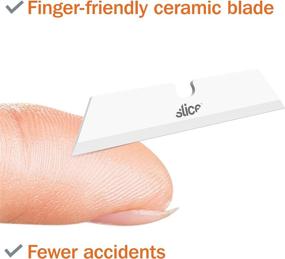 img 3 attached to 🔪 Slice 10528 Ceramic Replacement Blade with Pointed Tip – 1-Inch Cutting Depth, Equals to 20 Metal Blades (3 Pack) – White