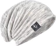 jesse · rena men's chic striped summer beanie hat - stylish baggy slouch skull cap logo