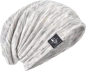 img 4 attached to JESSE · RENA Men's Chic Striped Summer Beanie Hat - Stylish Baggy Slouch Skull Cap