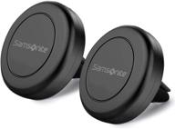 📱 samsonite 2 pack car phone holder with easy snap technology - magnetic phone car mount for most air vents, 4 metal plates included - compatible with iphone, samsung, and more logo