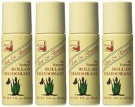 🌿 alvera all natural roll-on deodorant aloe & almonds - 3 fl oz, 4 pack: gentle and effective odor protection for everyday use logo