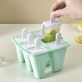 img 1 attached to 🍦 Silicone Popsicle Molds - 6 Pack BPA-Free Ice Pop Moulds for Homemade Popsicles, Reusable & Easy to Release - Green