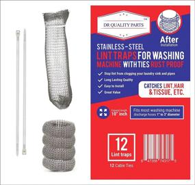 img 1 attached to 🧺 Premium Pack of 12 Washing Machine Lint Traps: Quality Snares and Rust Proof Stainless Steel Mesh with Ties