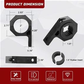 img 2 attached to 🔧 BUNKER INDUST LED Light Bar Clamp Mounting Kit: Secure & Versatile Tube Bracket for Off-road Lights on Roof Racks, Bull Bars or Head Racks - Includes 2Pcs 1.5" Inch Clamps