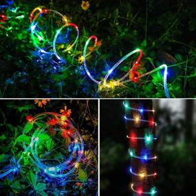 img 2 attached to 🌞 Solar Rope Lights 40ft 100LED, Waterproof 8 Mode Clear Fairy String Light for Xmas Garden Backyards Home Decoration (40FT, multi100), Solar Powered