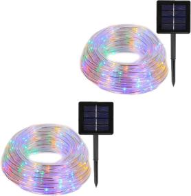 img 3 attached to 🌞 Solar Rope Lights 40ft 100LED, Waterproof 8 Mode Clear Fairy String Light for Xmas Garden Backyards Home Decoration (40FT, multi100), Solar Powered