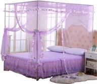 🏩 jqwupup twin canopy bed curtains - elegant purple 4 corner canopy for twin beds, perfect bedroom decor for girls and adults logo