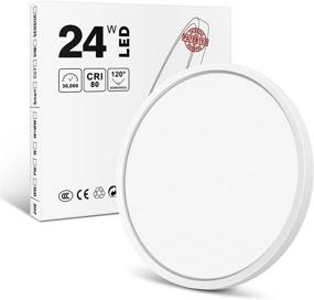 img 2 attached to 🔆 12 Inch 24W LED Ceiling Light - White Flush Mount, 3200LM Daylight White - Perfect for Bedroom, Bathroom, Kitchen, Hallway - 240W Equivalent Close to Ceiling Light Fixture