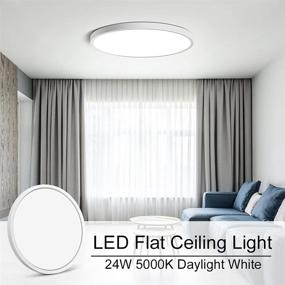 img 1 attached to 🔆 12 Inch 24W LED Ceiling Light - White Flush Mount, 3200LM Daylight White - Perfect for Bedroom, Bathroom, Kitchen, Hallway - 240W Equivalent Close to Ceiling Light Fixture
