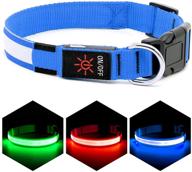 🐶 vizpet led dog collar - 100% waterproof & usb rechargeable, adjustable light-up collar for dogs - super bright safety light, glowing collars logo