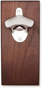 img 4 attached to Retro Beer Bottle Opener with Cap Auto-catcher, Powerful Fridge Magnet Mount, Sturdy Wall Strips, Crafted with Zinc Alloy and Wood