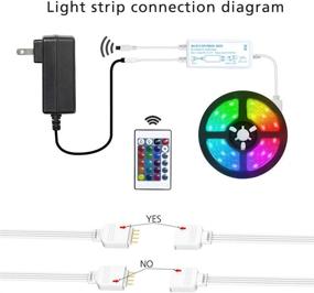 img 1 attached to 🌈 DRILI 16.4ft LED Strip Lights - Color Changing 5050 RGB Light Strips Kit with Remote Control - Ideal for Bedroom, Home, Kitchen, DIY Décor