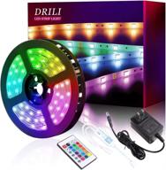 🌈 drili 16.4ft led strip lights - color changing 5050 rgb light strips kit with remote control - ideal for bedroom, home, kitchen, diy décor логотип