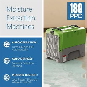 img 3 attached to 🌿 ALORAIR 180 Pint Commercial Dehumidifier: Powerful Basement & Job Site Solution with Pump, Ideal for Large Spaces, Water Damage Restoration, 5-Year Warranty - Green