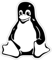 наклейка с надписью linux tux penguin логотип