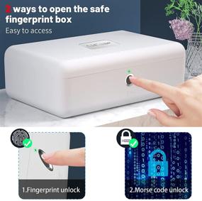 img 3 attached to 🔒 AICase Portable Biometric Fingerprint Lock Box Safe for Cash, Jewelry, and Security Storage - Combination Lock for Car, Home, Office, and Travel