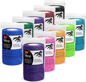 img 2 attached to 🩺 3M Vetrap 4 Inch Bandaging Tape, Assorted Colors - 12 Colors, 12 Rolls, 5 Yards Each