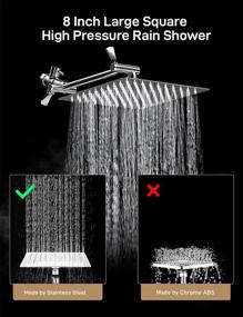 img 2 attached to Premium High Pressure Shower Head Combo with Extension Arm, Hose, and 9-Setting Handheld - Height and Angle Adjustable, Filtered, Chrome Finish