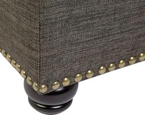 img 1 attached to Modern Charcoal Linen Upholstered Storage Ottoman in Gray - FIRST HILL FHW Grey 5th Ave