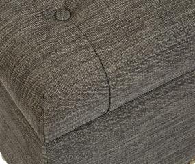 img 2 attached to Modern Charcoal Linen Upholstered Storage Ottoman in Gray - FIRST HILL FHW Grey 5th Ave