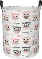 🦉 foruidea owl laundry basket: collapsible storage bin, waterproof oxford fabric clothes baskets for home, office, dorm - laundry hamper, nursery hamper, gift basket logo