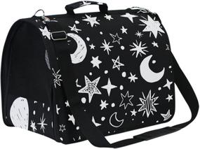 img 4 attached to 🐱 Foldable Moon and Stars Pet Carrier - Travel with Ease for your Small Cat, Ferret or Bunny