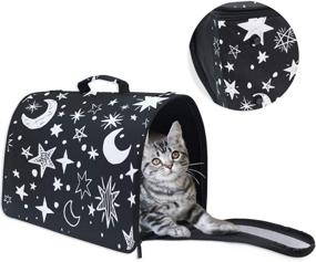 img 2 attached to 🐱 Foldable Moon and Stars Pet Carrier - Travel with Ease for your Small Cat, Ferret or Bunny