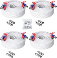 📹 zosi 4 pack 100ft 2-in-1 video power cable with bnc extension for surveillance camera systems – includes bnc connectors and rca adapters (white) logo