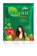 🌿 godrej nupur henna natural mehndi hair color enriched with 9 herbs - 3 packs (120g each) logo