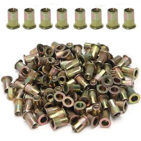 img 4 attached to 🔩 Versatile 100pcs Carbon Steel SAE Rivet Nuts Kit - Threaded Rivet Insert Nutsert Rivnuts 1/4-20 - Premium Quality